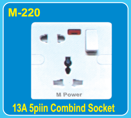m220 M-220 | M Power 13A 5Pin Combind Socket